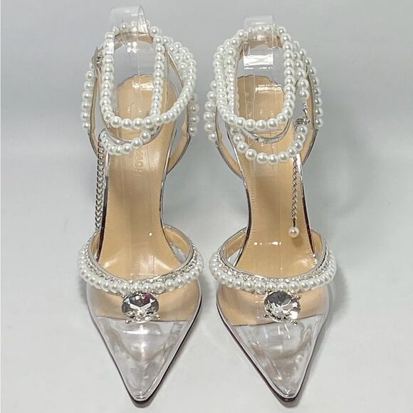Mach & Mach Diamond Of Elizabeth PVC Embellished High-Heel Pumps size 38.5 - Picture 3 of 14